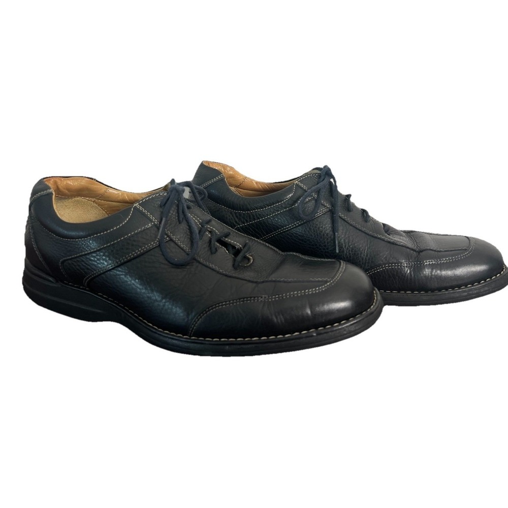 Johnston & Murphy Shuler Bicycle Men's Shoes 10M Black Sheepskin Leather Oxford